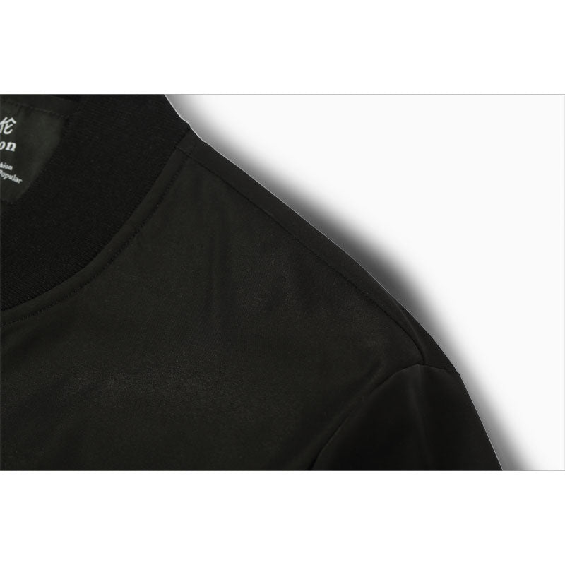 Bomber jackets men, fashion fit black solid plus size Mens coats, stand collar Jacket clothes WT0216