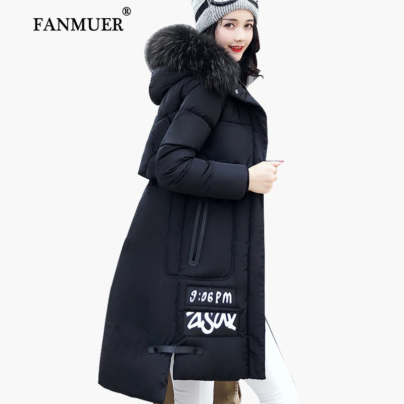 2017 Winter jacket women fur winter coat hooded womens clothing jackets long woman cotton parka jaqueta feminina invern