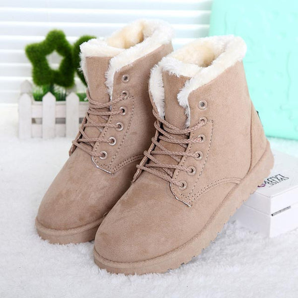Fashion warm snow boots 2018 heels winter boots new arrival women ankle boots women shoes warm fur plush Insole shoes woman