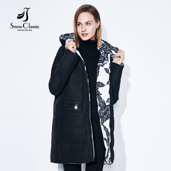 Fashionabl Winter Jacket Women Big Size 7xl Print Parka Both Side Can Wear Coats Cotton Pattern clothing warm jackets SnowClassi