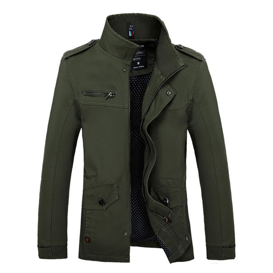 New Arrival Men's Fashion Casual Spring Autumn Jacket Cotton Stand Collar Coat 4 Colors M-3XL 82cy