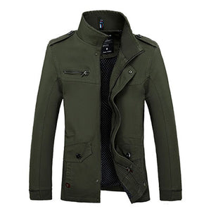 New Arrival Men's Fashion Casual Spring Autumn Jacket Cotton Stand Collar Coat 4 Colors M-3XL 82cy