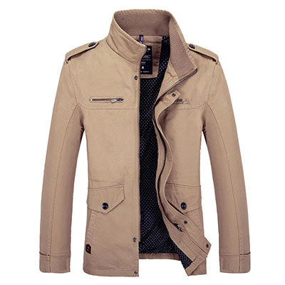 New Arrival Men's Fashion Casual Spring Autumn Jacket Cotton Stand Collar Coat 4 Colors M-3XL 82cy