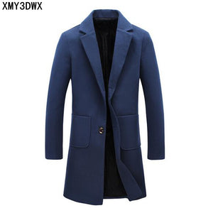 Men's Fashion Winter Windbreaker Jackets Man Overcoat Male Skinny Trench Coat Long Trench Coats for men