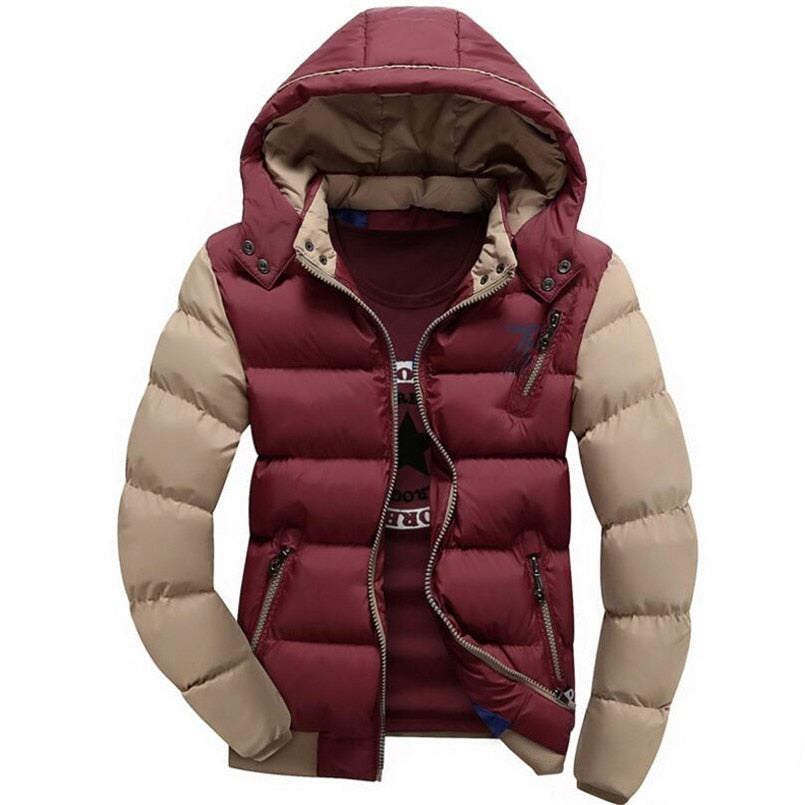 Hooded Winter Jacket Men European