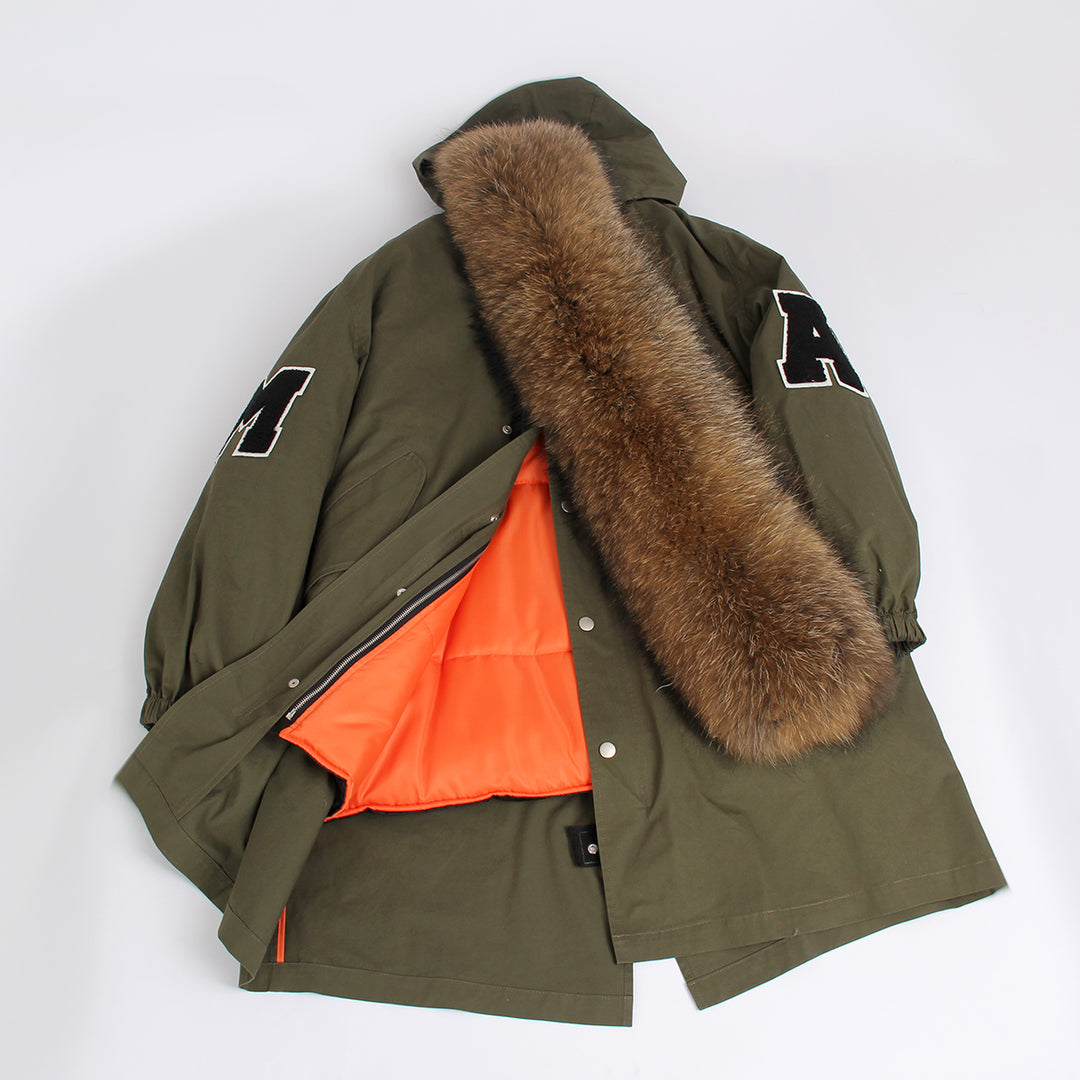 New winter jacket loose clothing hooded coat women's parkas army green large raccoon fur collar outwear TOP quality