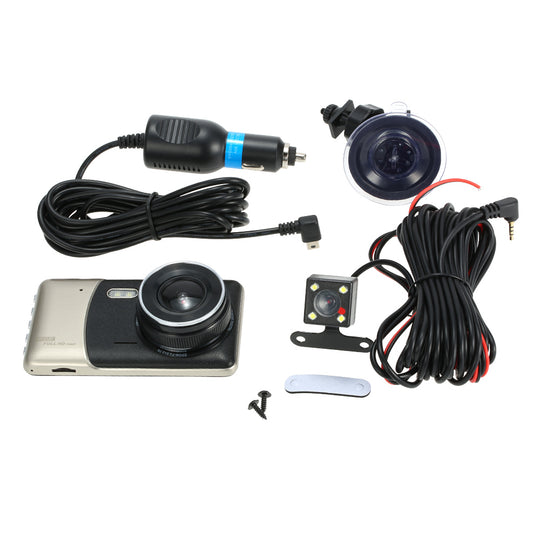 KKMOON 4"Dual Lens Car DVR Camera Recorder Dash Cam Camcorder Car DVR with Two Cameras Blackbox Dash Cam Night Vision DashCam