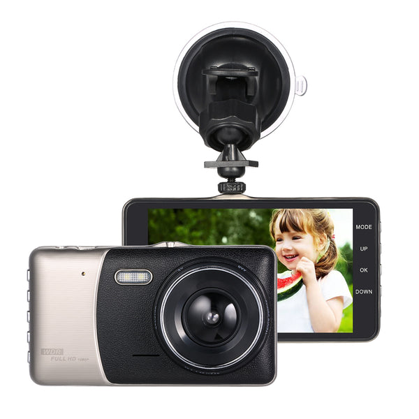 KKMOON 4"Dual Lens Car DVR Camera Recorder Dash Cam Camcorder Car DVR with Two Cameras Blackbox Dash Cam Night Vision DashCam