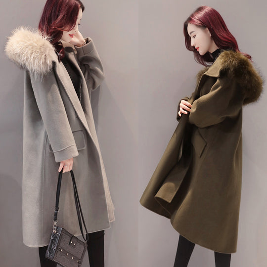 Korean Edition 2017 Autumn Winter Fashion Women New Coat Medium Long High Quality Slim Students Are Big Coat Women