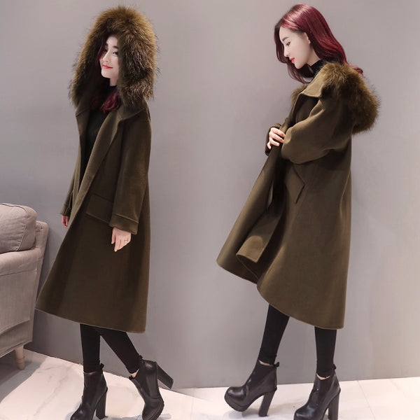 Korean Edition 2017 Autumn Winter Fashion Women New Coat Medium Long High Quality Slim Students Are Big Coat Women