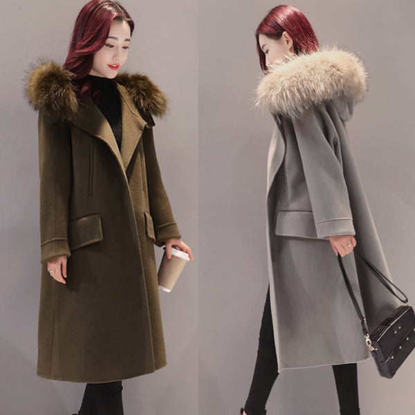 Korean Edition 2017 Autumn Winter Fashion Women New Coat Medium Long High Quality Slim Students Are Big Coat Women
