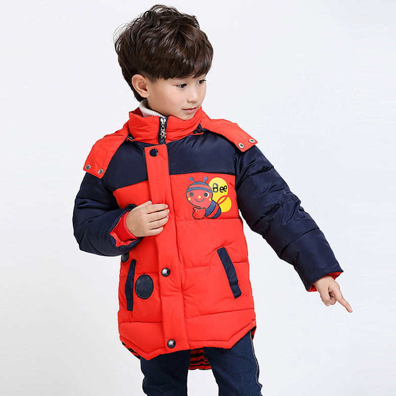 Winter Jacket For Boys Bees Hooded Down Jacket Kids Warm Outerwear Children Clothes Infant Boys Coat