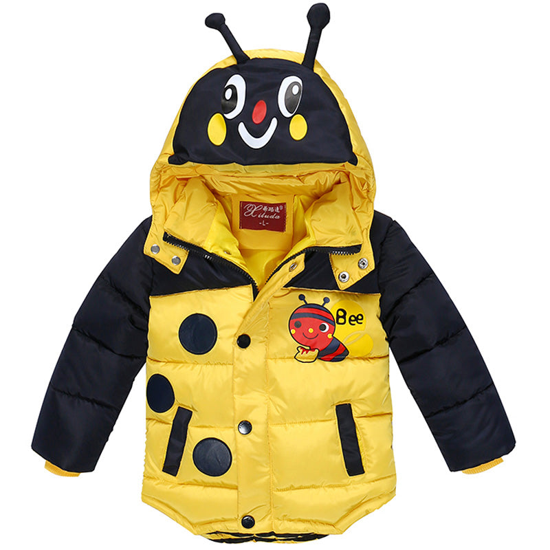 Winter Jacket For Boys Bees Hooded Down Jacket Kids Warm Outerwear Children Clothes Infant Boys Coat