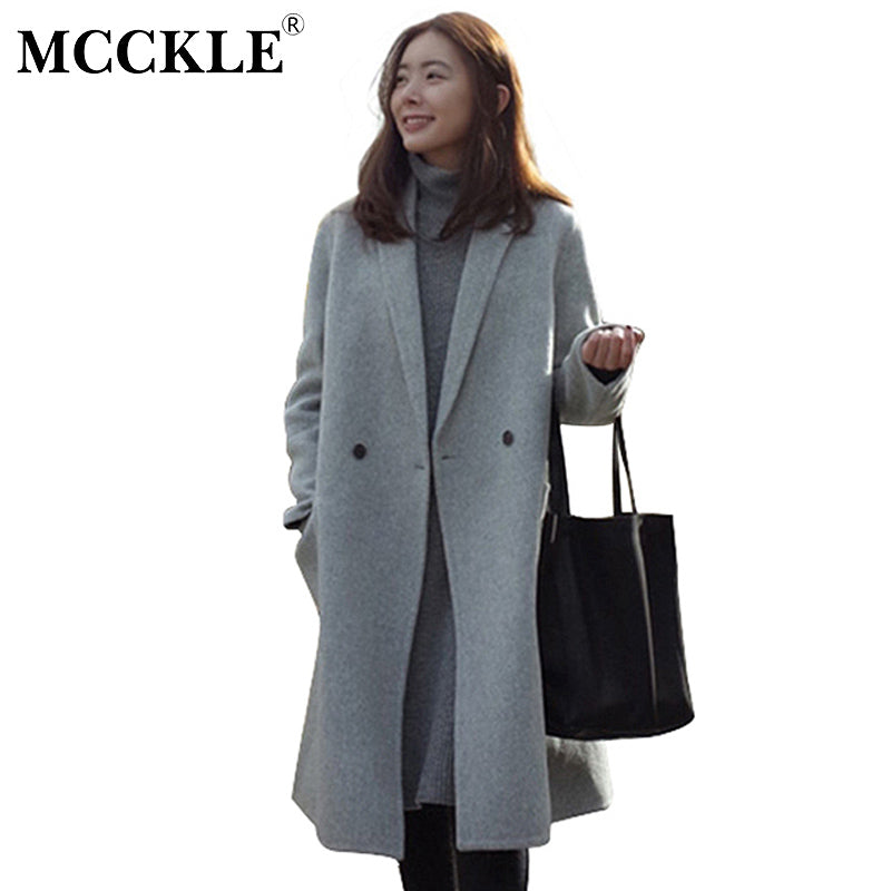 Women Autumn Winter Coats Jackets warm wool blends vintage solid Oversized High Quality Winter Long Coat Manteau Femme