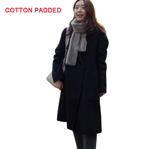 Women Autumn Winter Coats Jackets warm wool blends vintage solid Oversized High Quality Winter Long Coat Manteau Femme