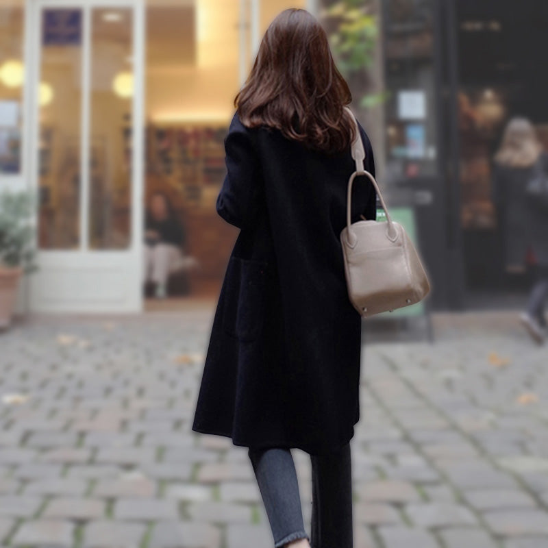 Women Autumn Winter Coats Jackets warm wool blends vintage solid Oversized High Quality Winter Long Coat Manteau Femme