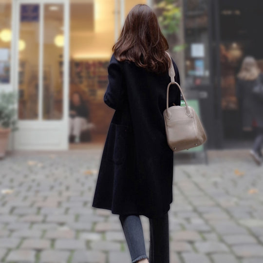 Women Autumn Winter Coats Jackets warm wool blends vintage solid Oversized High Quality Winter Long Coat Manteau Femme