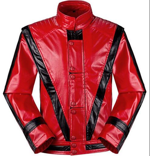 MJ Michael Jackson Jackets Thriller Jacket Children Kids Coats Costumes Red Patchwork XXS-4XL PU Outwear