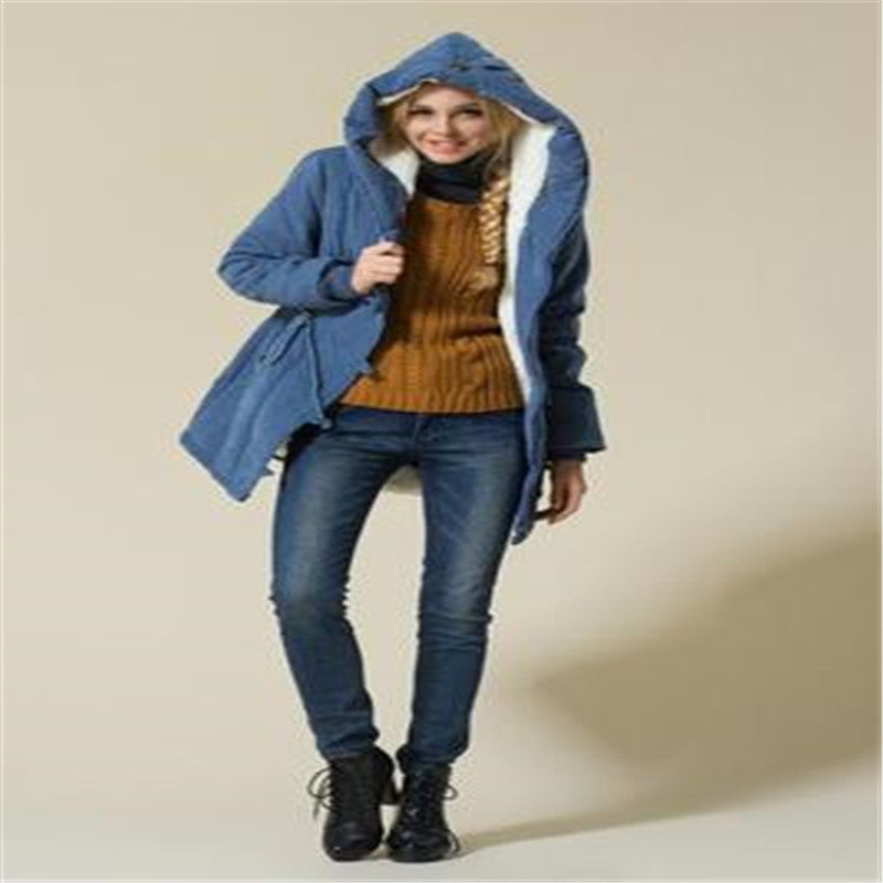 MQUEENFOX 2017 New Plus Size Winer COat Women Winter Jacket Cotton Padded Female Long Section Cashmere Coat Winter Jackets 4XL