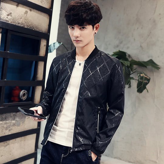 Men's Fashion Jacket Brand New 2017 Autumn Winter Men's Casual Jacket Print Collar Mens Jackets Zipper Jacket 4XL
