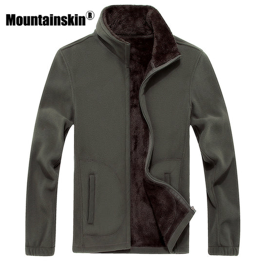 New Mens Softshell Fleece Casual Jackets Men Warm Sweatshirt Thermal Coats Solid Thickened Brand Clothing