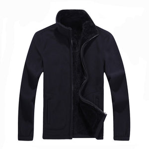 New Mens Softshell Fleece Casual Jackets Men Warm Sweatshirt Thermal Coats Solid Thickened Brand Clothing