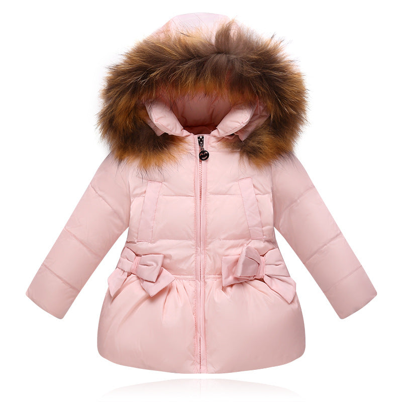 Baby Girl Long Kids Jacket Warm Winter Windproof Coat For Baby