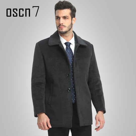 Wool Winter Jacket Men 2017 Solid Warm Mens Cashmere Coat Plus Size Casual Casaco Masculino Leisure Men Coat