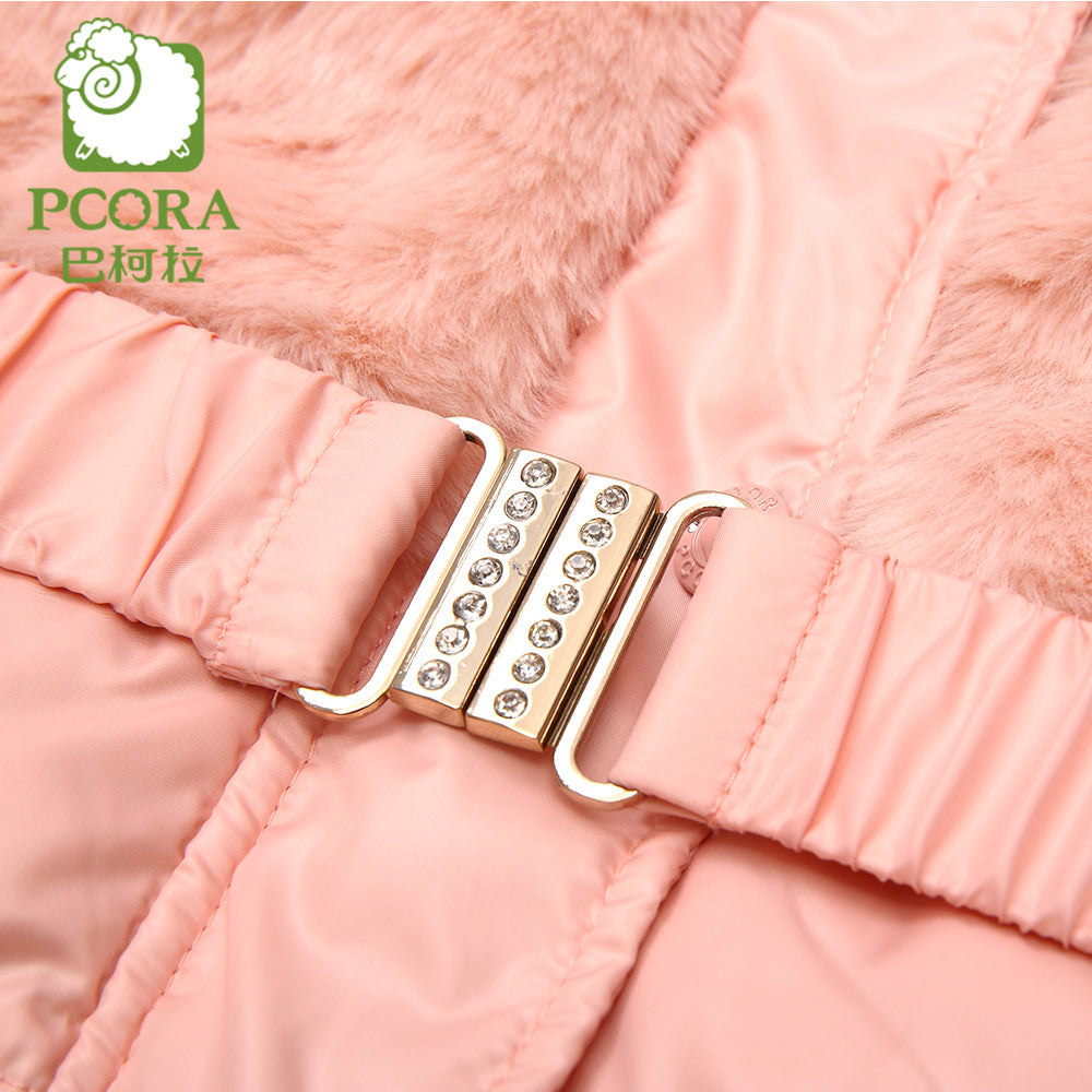 Winter Jacket for Girls Winter Coats Pink/Khaki White Duck Down Parkas Girls Outwear Artificial Fur Winter Jacket Kids