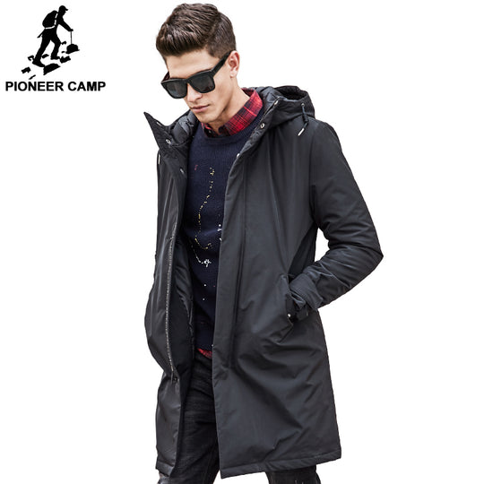 Long winter Jacket men brand clothing male cotton autumn coat New top Quality black down Parkas men 611801