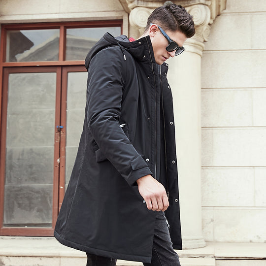 Long winter Jacket men brand clothing male cotton autumn coat New top Quality black down Parkas men 611801