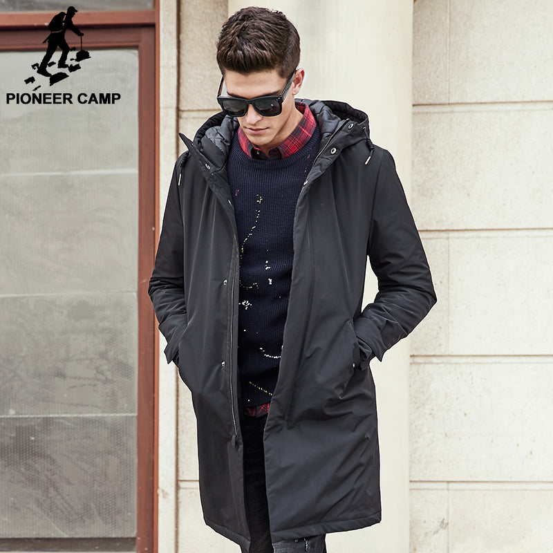 Long winter Jacket men brand clothing male cotton autumn coat New top Quality black down Parkas men 611801