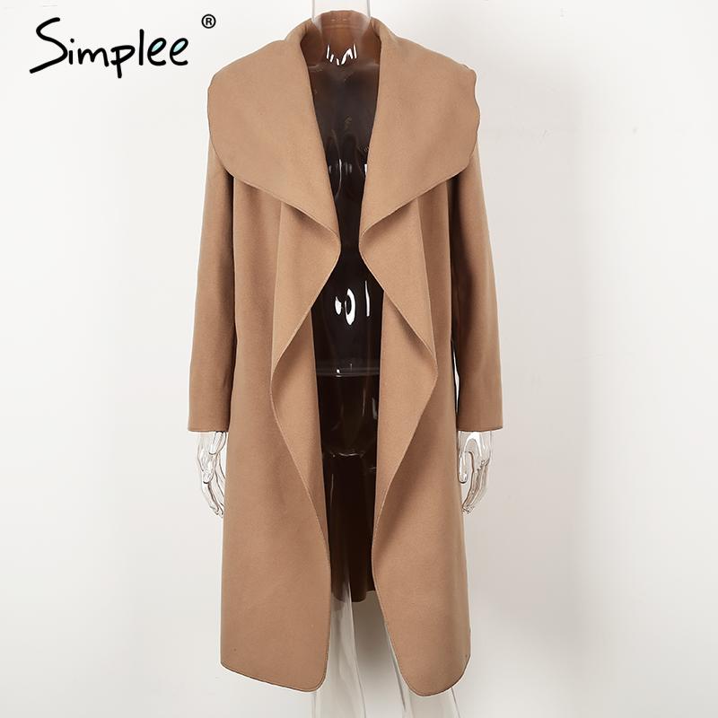 Black ruffle warm winter coat Women turndown long coat collar overcoat female Casual autumn 2016 pink outerwear