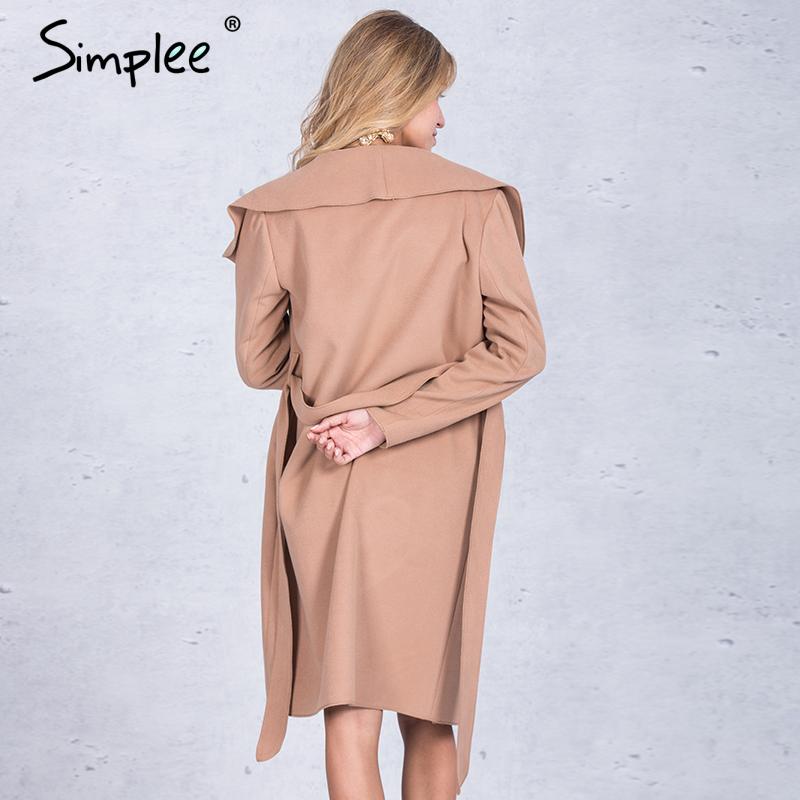 Black ruffle warm winter coat Women turndown long coat collar overcoat female Casual autumn 2016 pink outerwear