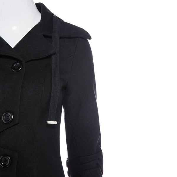 women coat autumn black vintage gothic a line elegant winter asymmetric overcoat goth lace up natural retro solid coats