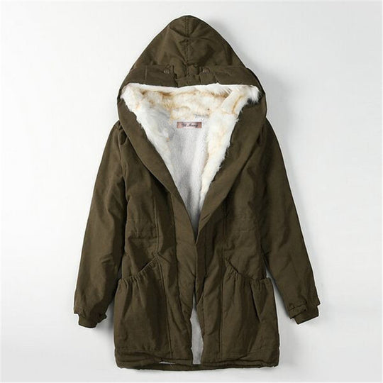 Solid color fur parkas mujer,cotton padded hooded jacket winter coat women,casual parka femme,arm female winter jacket TT1562