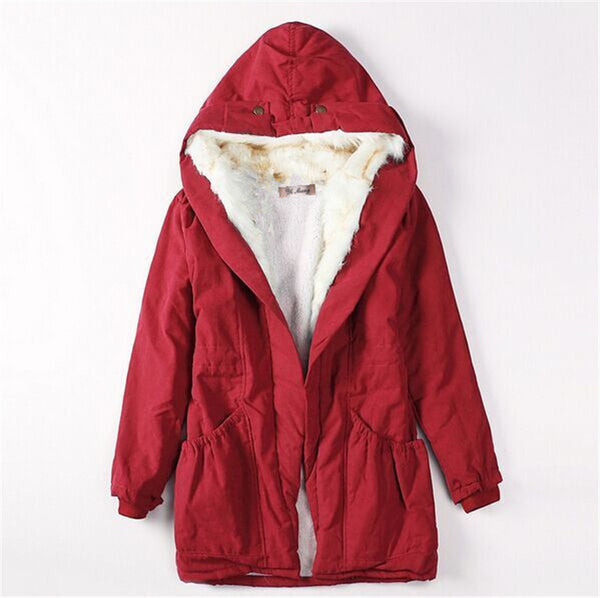 Solid color fur parkas mujer,cotton padded hooded jacket winter coat women,casual parka femme,arm female winter jacket TT1562