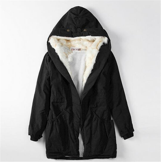 Solid color fur parkas mujer,cotton padded hooded jacket winter coat women,casual parka femme,arm female winter jacket TT1562