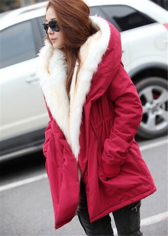 Solid color fur parkas mujer,cotton padded hooded jacket winter coat women,casual parka femme,arm female winter jacket TT1562