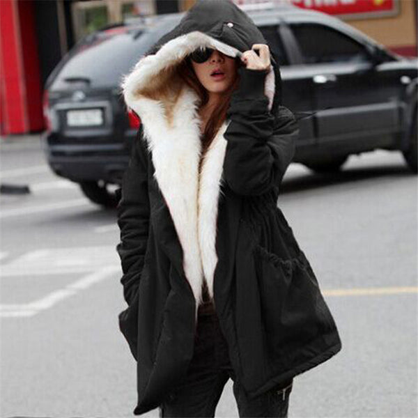 Solid color fur parkas mujer,cotton padded hooded jacket winter coat women,casual parka femme,arm female winter jacket TT1562