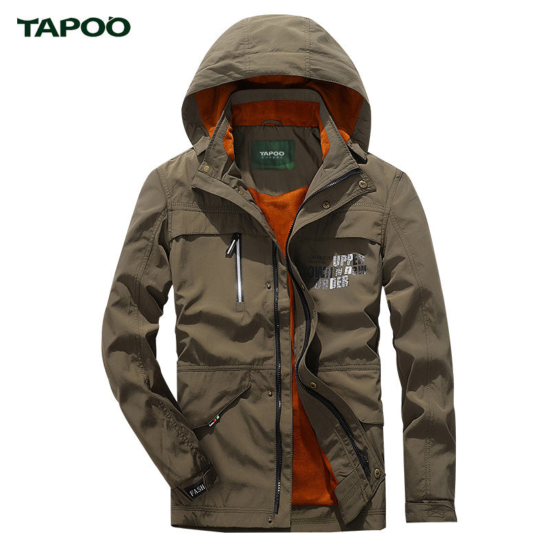 Spring Autumn Stand Collar Windpoof Waterproof Casual Solid Long Sleeve Men Coat Brand Clothing 728