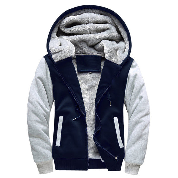 USA SIZE 2017 Men Winter Autumn Blank Pattern European Fashion Bomber Mens Vintage Thick Fleece Jacket Men Winter Jackets Coats