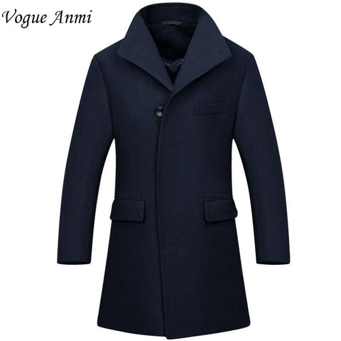 Vogue Anmi.New Man Long trench coat wool coat Winter peacoat Men's wool Coat mens overcoat men's coats male clothing,M-3XL, 1668