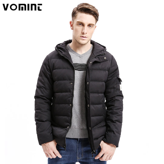 New Men Down Coat Heavy-weight Long Length Sleeve Pocket Solid Color Regular Fit 80% Down Warm Coats Male O6VI9079