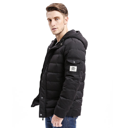 New Men Down Coat Heavy-weight Long Length Sleeve Pocket Solid Color Regular Fit 80% Down Warm Coats Male O6VI9079