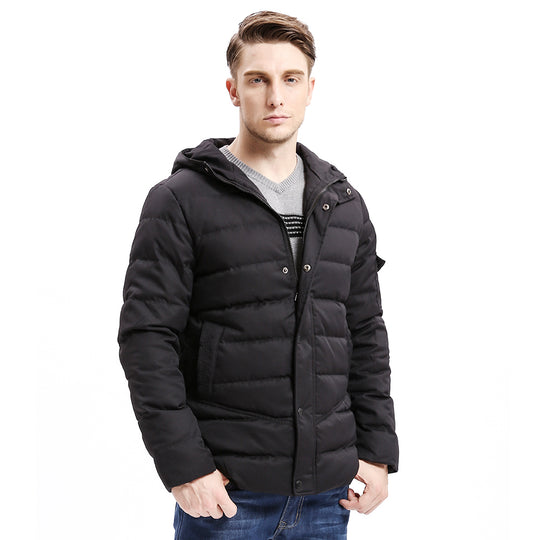 New Men Down Coat Heavy-weight Long Length Sleeve Pocket Solid Color Regular Fit 80% Down Warm Coats Male O6VI9079