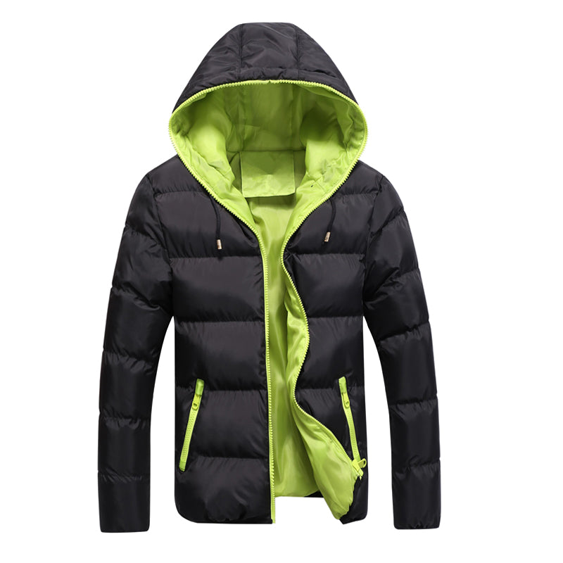 Winter Jacket Men Casual New Hooded Thick Padded Jacket Zipper Slim Men And Women Coats Men Parkas Outwear Warm Coat