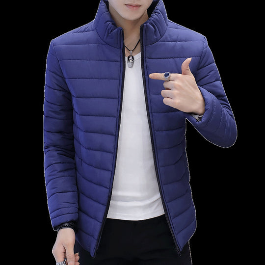 Brand Casual New Solid Color Simple Mens Jackets And Coats Thick Parka Men Outwear 4XL