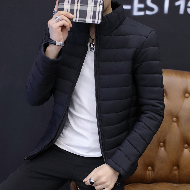 Brand Casual New Solid Color Simple Mens Jackets And Coats Thick Parka Men Outwear 4XL