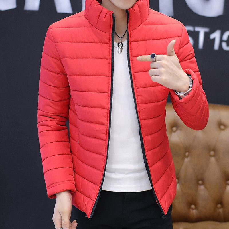 Brand Casual New Solid Color Simple Mens Jackets And Coats Thick Parka Men Outwear 4XL